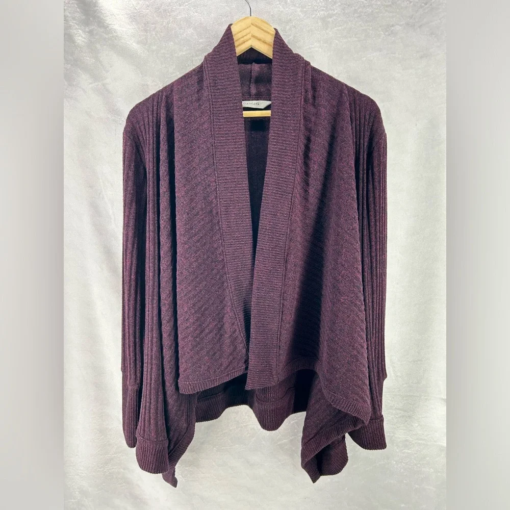 ATHLETA Women’s Tiburon Drape Front Cardigan Burgundy/ Maroon Size Medium